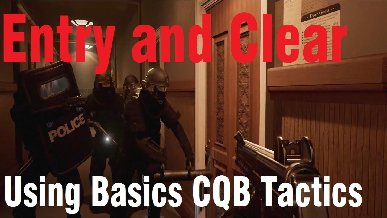 SWAT team entering a dimly lit hallway with flashlights and suppressed weapons in Ready or Not