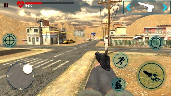 Soldier aiming sniper rifle at enemy convoy in BattleOps Elite mobile shooter