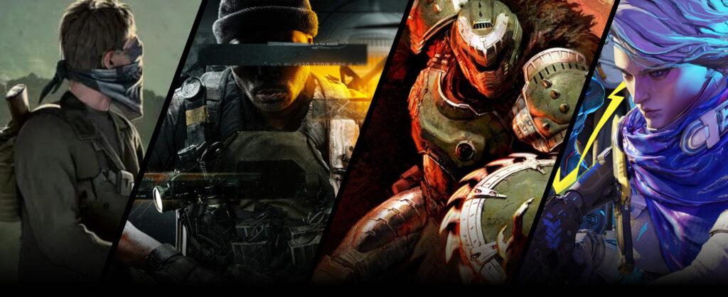 Collage of 2025 tactical shooter game covers including PC and mobile titles