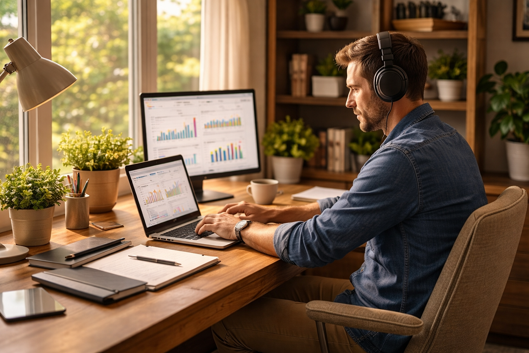 Remote worker benefiting from lower cost of living in an affordable U.S. city